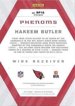 2019 Donruss Optic - Rookie Phenoms #RP16 Hakeem Butler Back