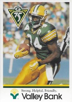 1993 Green Bay Packers Police - Valley Bank #17 Edgar Bennett Front