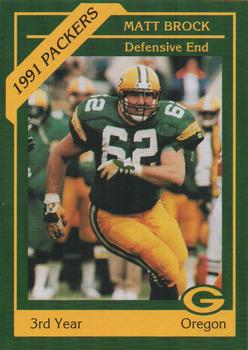1991 Green Bay Packers Police - State Bank of Chilton, Rod’s Zephyr Car Wash, Chilton Police Department #14 Matt Brock Front