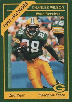 1991 Green Bay Packers Police - State Bank of Chilton, Rod’s Zephyr Car Wash, Chilton Police Department #15 Charles Wilson Front