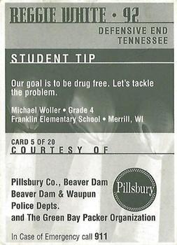 1997 Green Bay Packers Police - Pillsbury Co., Beaver Dam, Beaver Dam & Waupun Police Depts. #5 Reggie White Back