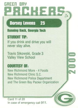 2000 Green Bay Packers Police - New Richmond Police Department #11 Dorsey Levens Back