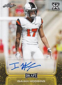 2020 Leaf Draft - Autographs Gold #BA-IH1 Isaiah Hodgins Front