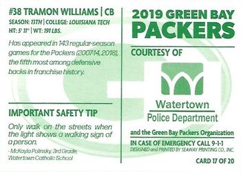2019 Green Bay Packers Police - Watertown Police Department #17 Tramon Williams Back