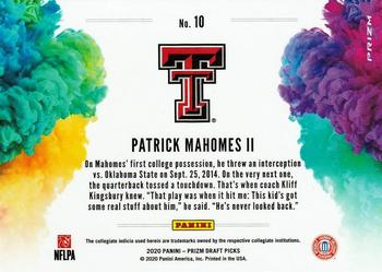 2020 Panini Prizm Draft Picks - Color Blast #10 Patrick Mahomes II Back