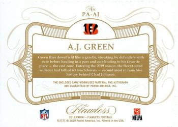2019 Panini Flawless - Patch Autographs Platinum #PA-AJ A.J. Green Back