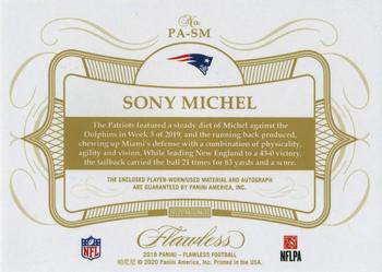 2019 Panini Flawless - Patch Autographs Platinum #PA-SM Sony Michel Back