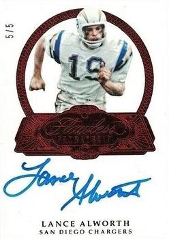 2019 Panini Flawless - 2017 Panini Flawless Flawless Penmanship Ruby #FP-LA Lance Alworth Front