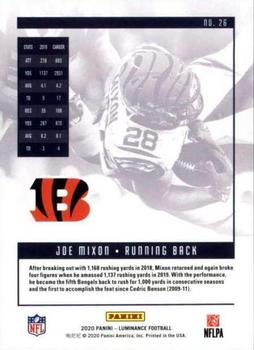 2020 Panini Luminance #26 Joe Mixon Back