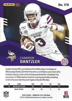 2020 Donruss Elite #170 Cameron Dantzler Back