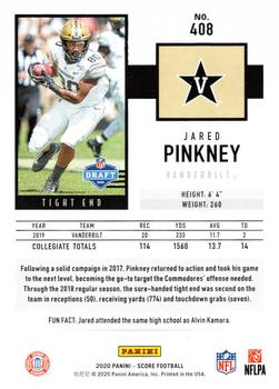 2020 Score - Black #408 Jared Pinkney Back