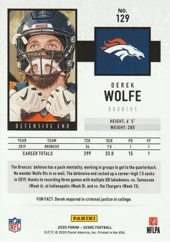 2020 Score - Scorecard #129 Derek Wolfe Back