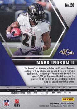 2020 Panini Mosaic #20 Mark Ingram II Back