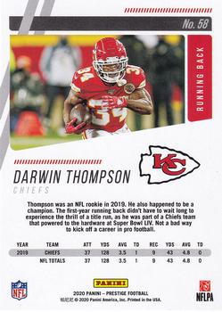 2020 Panini Prestige #58 Darwin Thompson Back