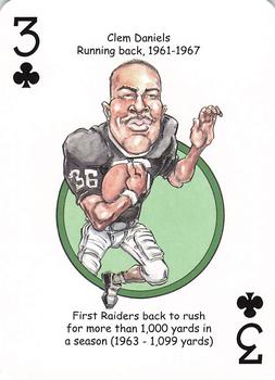 2016 Hero Decks Oakland Raiders Football Heroes Playing Cards #3♣ Clem Daniels Front