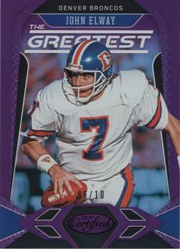 2020 Panini Certified - The Greatest Mirror Purple #G-JE John Elway Front