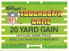1983 Kellogg's Touchdown Game Stickers #NNO Detroit Lions Back