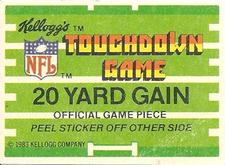 1983 Kellogg's Touchdown Game Stickers #NNO Minnesota Vikings Back