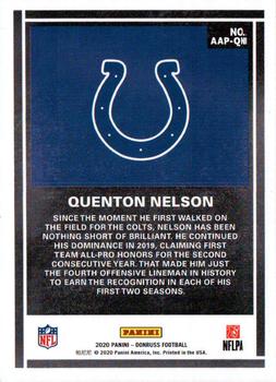 2020 Donruss - Action All-Pros #AAP-QN Quenton Nelson Back