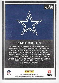 2020 Donruss - Action All-Pros #AAP-ZM Zack Martin Back