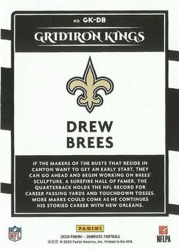 2020 Donruss - Gridiron Kings #GK-DB Drew Brees Back