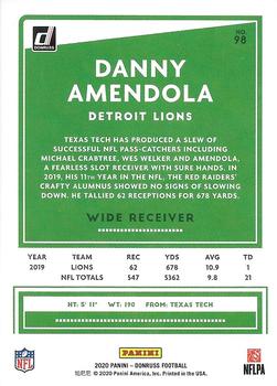 2020 Donruss - Press Proof Blue #98 Danny Amendola Back