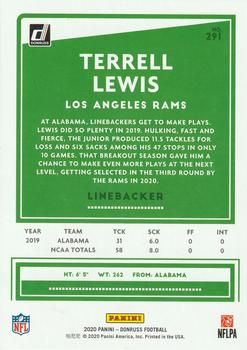 2020 Donruss - Press Proof Blue #291 Terrell Lewis Back