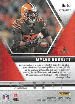 2020 Panini Mosaic - Prizm #55 Myles Garrett Back