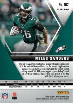 2020 Panini Mosaic - Prizm Reactive Green #162 Miles Sanders Back