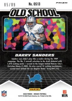 2020 Panini Mosaic - Old School Prizm Reactive Green #OS13 Barry Sanders Back