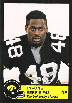 1988 Iowa Hawkeyes #NNO Tyrone Berrie Front