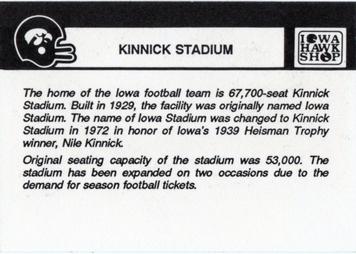 1989 Iowa Hawkeyes #NNO Kinnick Stadium Back
