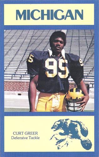 1977 Michigan Wolverines Postcards #NNO Curtis Greer Front