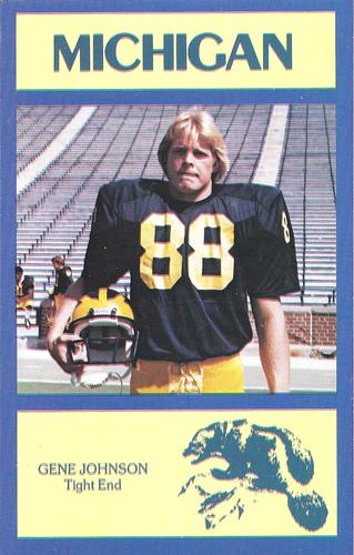1977 Michigan Wolverines Postcards #NNO Gene Johnson Front