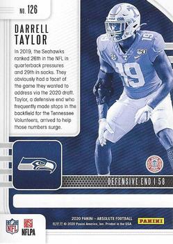 2020 Panini Absolute - Green #126 Darrell Taylor Back