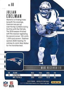 2020 Panini Absolute - Red #68 Julian Edelman Back