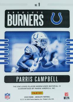 2020 Panini Absolute - Absolute Burners #9 Parris Campbell Back