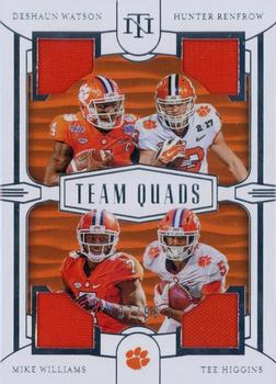 2020 Panini National Treasures Collegiate - Team Quads #8 Deshaun Watson / Hunter Renfrow / Tee Higgins / Mike Williams Front