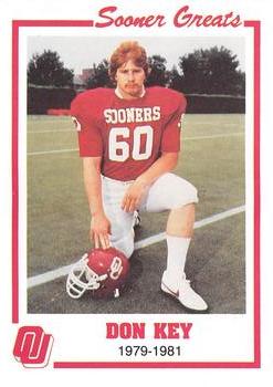 1988 Oklahoma Sooners Greats #13 Don Key Front