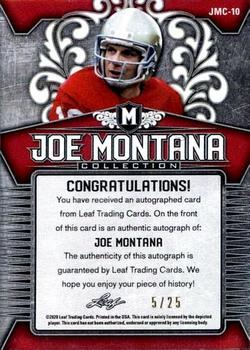 2020 Leaf Metal Joe Montana Collection - Blue #JMC-10 Joe Montana Back