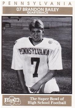 1992 Big 33 Pennsylvania High School #NNO Brandon Bailey Front