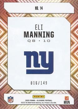 2020 Panini Illusions - Clear Shots Red #14 Eli Manning Back