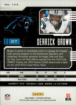 2020 Panini Playbook #144 Derrick Brown Back