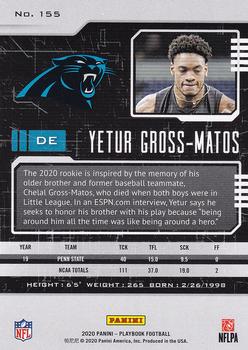 2020 Panini Playbook #155 Yetur Gross-Matos Back