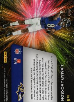 2020 Panini Prizm - Fireworks #6 Lamar Jackson Back