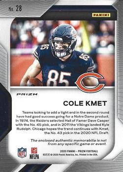 2020 Panini Prizm - Premier Jerseys #28 Cole Kmet Back