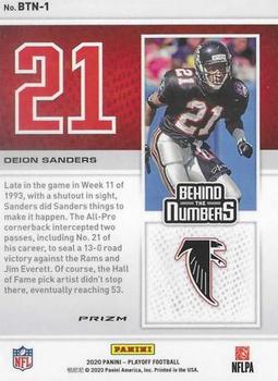 2020 Panini Playoff - Behind the Numbers Silver #BTN-1 Deion Sanders Back