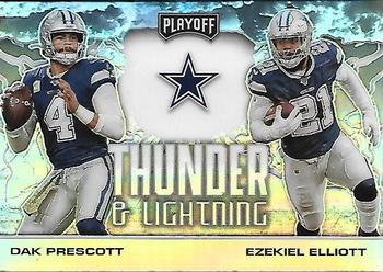 2020 Panini Playoff - Thunder & Lightning Silver #TL-3 Dak Prescott / Ezekiel Elliott Front