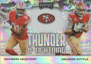 2020 Panini Playoff - Thunder & Lightning Silver #TL-9 George Kittle / Raheem Mostert Front
