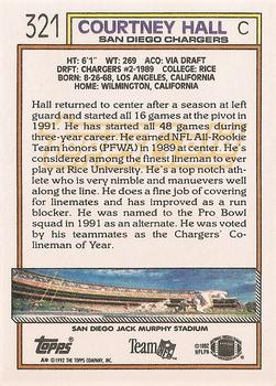 1992 Topps - Gold #321 Courtney Hall Back